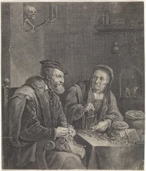 A Couple Weighing Money